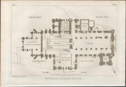 St Patricks Cathedral Plan Dublin 1791 Francis Grose Antique Print.