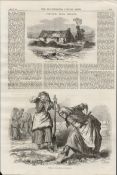 Women Tenants Working The Field Roscommon Ireland 1870 Antique Print.