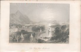 Antique Steel Engraving 1850s Clew Bay Westport Mayo.