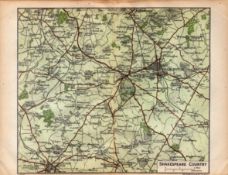 William Shakespeare County Coloured Vintage 1924 Map.