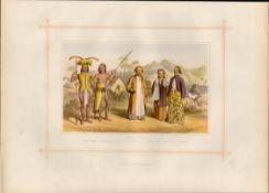 The Malays, Borneo, Java, Races Antique Print By Blackie & Son 1882.