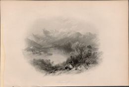 Glengarriff Village Cork Victorian Antique Engraving.