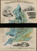 Rare James Reynolds Antique Geological Map Of England.