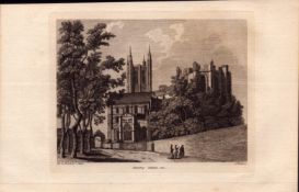 Canterbury Cathedral & Floor Plan Francis Grose 1783 Copper Engraving.