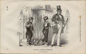 London The Boy Road Sweeper Antique Rare 1864 Henry Mayhew Print.