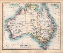 Australia Double Sided Antique 1896 Map.