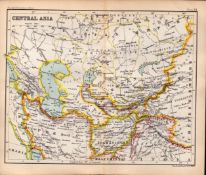 Central Asia Double Sided Antique 1896 Map.