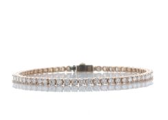18ct Rose Gold Tennis Diamond Bracelet 4.06 Carats