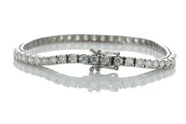 18ct White Gold Tennis Diamond Bracelet 4.07 8.5