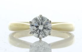 18ct Yellow Gold Single Stone LAB GROWN Diamond Ring 1.01 Carats