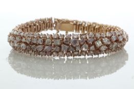 18ct Rose Gold Cluster Diamond Bracelet 22.36 Carats