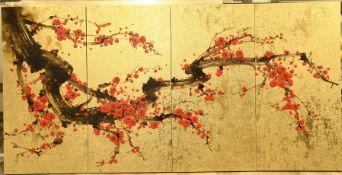 Gold Leaf Four Panel Painting