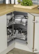 Brand New Boxed Kitchen 3/4 Corner Carousel Shelving Luxury 900 Solid Base RRP £199 **No Vat**