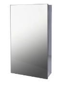 Brand New Boxed Mirrored Bathroom Cabinet, Single Door - Stainless Steel RRP £140 **No Vat**