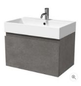 Brand New Boxed Mino 600mm Basin & Wall Hung Vanity Unit - Concrete RRP £245 **No Vat**