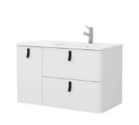 Brand New Boxed Sketch 900 Left Hand Inset Basin and Unit - Matt White RRP £640 **No Vat**