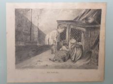 Two Antique Unframed Author Signed Pencil Drawings