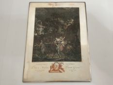 Silvered Copper Engraved Plate Nicolas Ponce L'Enlevement Nocturne, Dedié À Monsieur Basan Graveu...