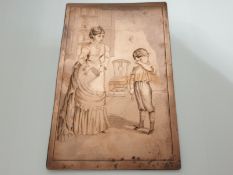 Copper Engraved Antique Printing Matrix Plate, Bookplate Picture, Hughes and Kimber, London