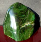 Dark Green Colour Free Form Nephrite Jade Sculpture