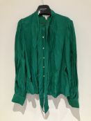 L K Bennett Lw Gigi Emerald Blouse Worn By Suanne Braun