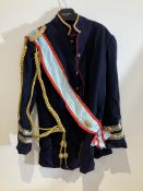 Blue Military Jacket With Sash
