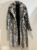 River Island Zebra Faux Fur Jacket Worn By A Stunt Double.