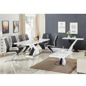 Art Deco Black and White Console Table