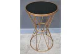 Black Glass Top Side/Plant Table