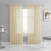 Single Panel of High Quality Voile Curtain Slot Top Cream 59” x 36” (149Cm x 91Cm)