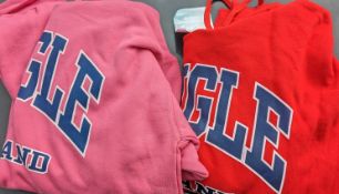 4 Brand New Red And Pink Hoodies. Ireland Design Print.