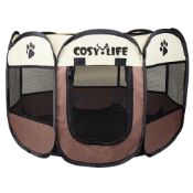 Ap-Pp-Qspt001-Sm-01 Cosy Life Pet Playpen Small Size - Brown