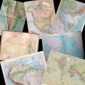 Collection of 7 John Bartholomew Large Antique World Maps -1