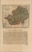 Hertfordshire 1783 F Grose Copper Plate Coloured County Map.