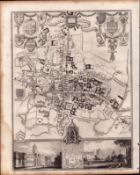 Oxford University Steel Engraved Victorian Thomas Moule Map.