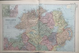 Ireland North Section Large Victorian Map GW Bacon 1899.