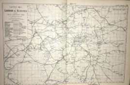 London Victorian Railway & Underground Map GW Bacon 1899.