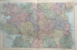 Ireland Central Section Large Victorian Map GW Bacon 1899.