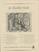 Guinness 65 Yrs Old 1958 Original Print In Marble Halls- G.E. 2365.A