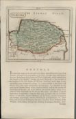 Norfolk 1783 F Grose Copper Plate Hand Coloured County Map.