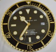 34 cm Goden Body Black Bazel Black Dial Clock