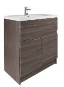Brand New Boxed Vermont 800mm Floorstanding Vanity Unit - Grey Avola RRP £620 **No Vat**