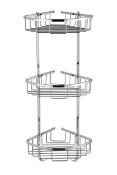 Brand New Boxed Wire Chrome Triple Corner Bathroom Storage Basket RRP £95 *No Vat*
