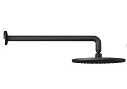 Brand New Boxed Noir Matt Black 250mm Round Shower Head with Wall Arm RRP £150 **No Vat**