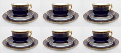Set of 6 Romanov Collection Cobalt Blue Trios