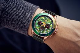 Gamages of London Hand Assembled Pilot Automatic rose green- 5 Years Warranty and Free Delivery