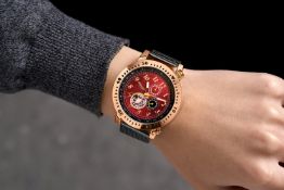 Gamages of London Hand Assembled Aspect Timer Automatic Rose Red- 5 Years Warranty and Free Delivery