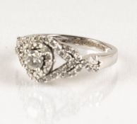 9kt White Gold 1.02ct Diamond Cluster Ring. Size: O