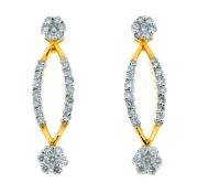 22 kt. Yellow Gold Drop Earrings, 1.20tcw Diamonds