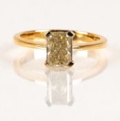 18kt Gold Solitaire Diamond Ring - 1.21ct Fancy Yellow Diamond.